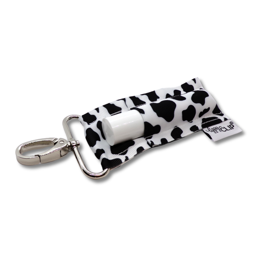 Cow Print LippyClipKISS for larger lip balms, essential oil: Standard (most common)