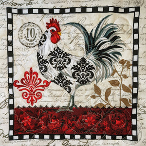 Red Mitten - Art Deco Red and Black Chicken Potholders