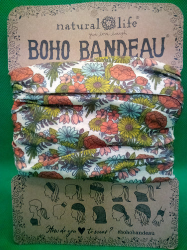 Boho Bandeau BBW000149 Retro Daisies Cream