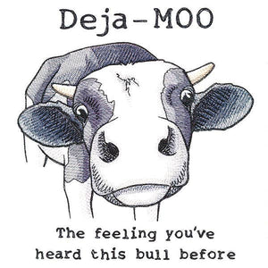 Red Mitten - Deja Moo Cow Tea towel: Brown Cow