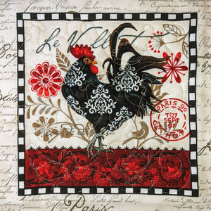 Red Mitten - Art Deco Red and Black Chicken Potholders