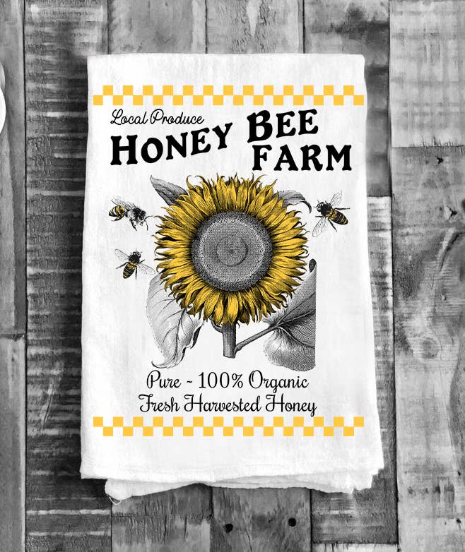 Avery Lane Gifts - Honey Bee Farms Sunflower Flour Sack Tea Towel Kitchen