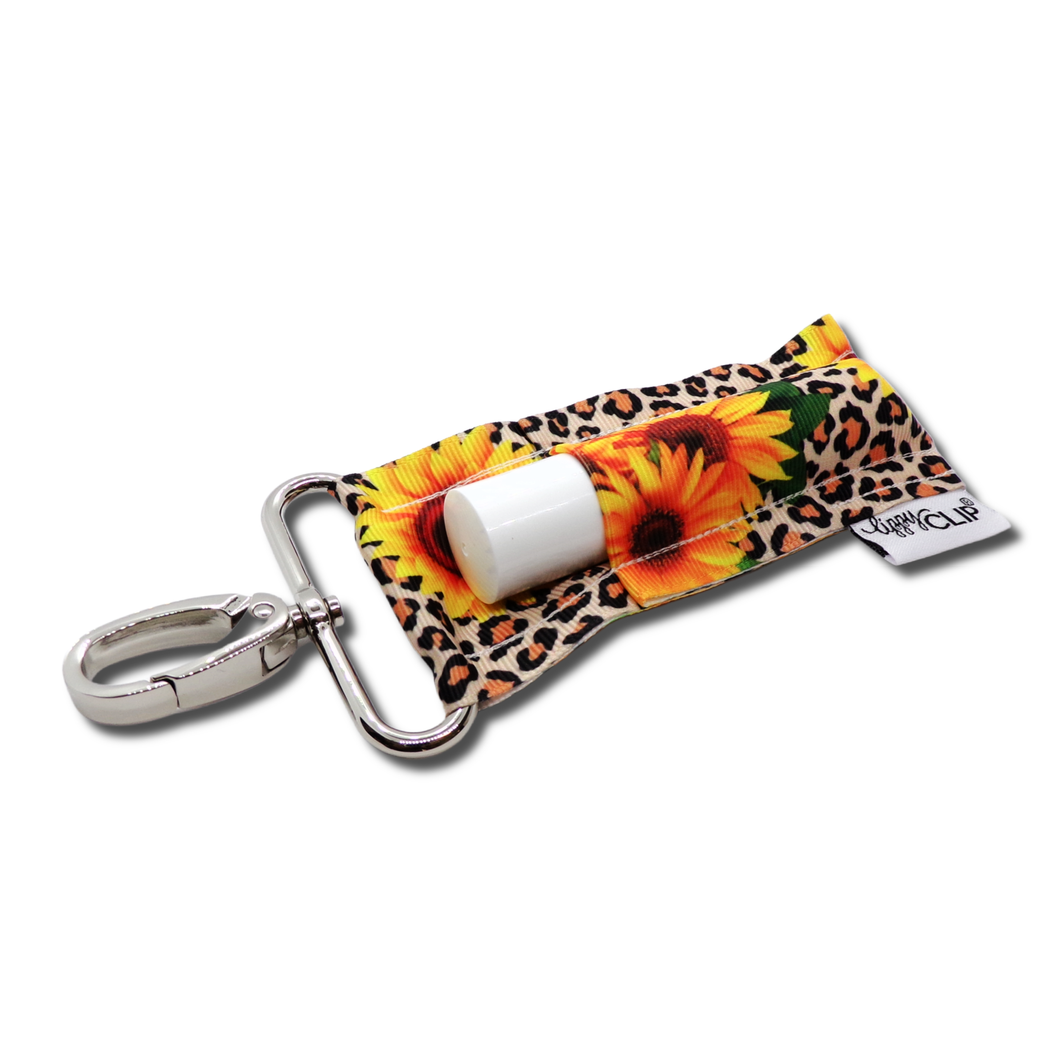 Leopard Sunflower LippyClipKISS for larger lip balms, essent: Standard (most common)