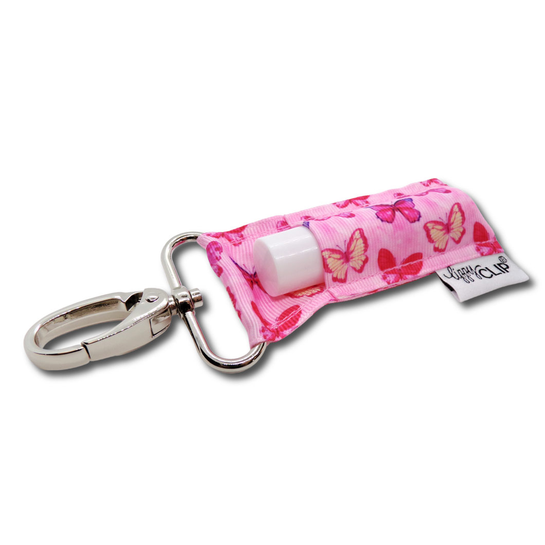 Pink Butterflies LippyClip® Lip Balm Holder for Chapstick